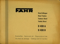 Fahr Dieselschlepper D 400 A/B Partlist 1957