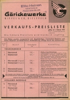 Göricke Preisliste 1956