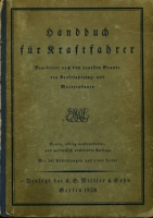 Handbuch für Kraftfahrer Mittler & Sohn 1928