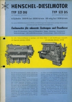 Henschel Motor 521 DU / DS Prospekt 3.1953