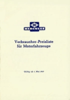 Hercules Preisliste 5.1957