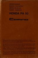 Honda PA 50 Camino owner`s manuel 1978