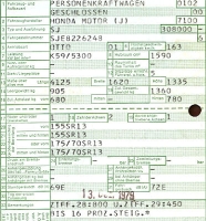 Preview: Honda Accord (Typ SJ) Original Fahrzeugbrief 1979