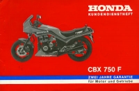 Honda Kundendienstheft CBX 750 F 1980er Jahre
