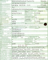 Preview: Honda Accord (Typ SJ) Original Fahrzeugbrief 1980