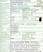 Preview: Honda ? (Typ SL) Original Fahrzeugbrief 1982
