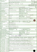 Preview: Honda Accord (Typ SY) Original Fahrzeugbrief 1983
