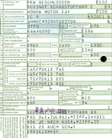 Preview: Honda Civic (Typ EC 9) Original Fahrzeugbrief 1988