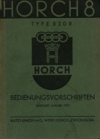 Horch 830 R Bedienungsanleitung 1937