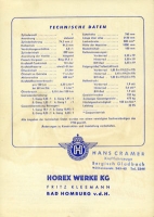 Horex Regina 400 Gespann Prospekt 1954