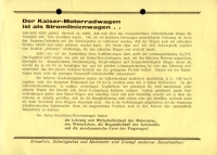 Preview: Kaiser Stromlinien Motorradwagen Prospekt ca. 1935