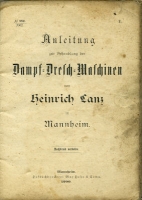 Preview: Lanz Dampf-Dresch-Maschinen Bedienungsanleitung 1900