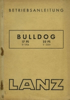 Lanz Bulldog 17 PS 22 PS Bedienungsanleitung 10.1952