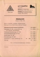 Lloyd Preisliste Schweiz 1953