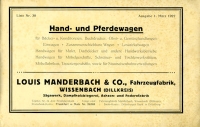 Preview: Manderbach Hand- und Pferdewagen Katalog 1927