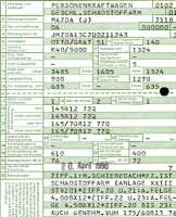 Preview: Mazda 121 (Typ DA) Original Fahrzeugbrief 1990