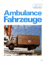 Mercedes-Benz Unimog / Binz Ambulance Fahrzeug Prospekt 1980