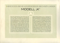 Mercedes-Benz Model K brochure ca. 1926