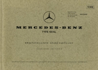 Mercedes-Benz 190 SL Ersatzteilliste 1963