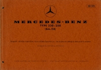 Mercedes-Benz 230 250 Partlist 1968