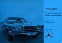 Mercedes-Benz Preisliste 3.1973