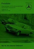 Mercedes-Benz Preisliste 12.1978