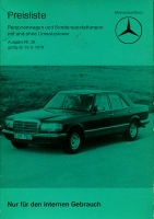 Mercedes-Benz Preisliste 9.1979