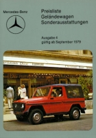 Mercedes-Benz Preisliste G und Sonderausstattung 9.1979