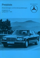 Mercedes-Benz pricelist 7.1981