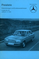 Mercedes-Benz pricelist 9.1982