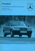 Mercedes-Benz pricelist 8.1983