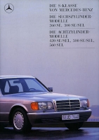 Mercedes-Benz 260 SE - 560 SEL Prospekt 8.1987