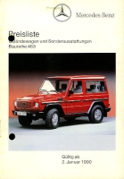 Mercedes-Benz G pricelist 1.1990