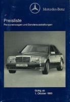 Mercedes-Benz pricelist 10.1990