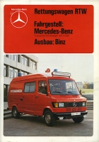 Mercedes-Benz Rettungswagen RTW Binz brochure 1982