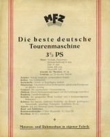 Preview: MFZ 349 ccm OHV 3,5 PS Prospekt ca. 1925