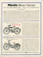 Miele Motorfahrrad Prospekt 1934