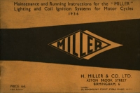 Miller Zündung owner`s manuel 1936