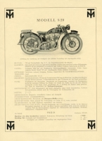 MT 750 ccm Modell S 29 Prospekt 1929