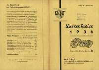 Preview: NSU Preisliste Motorrad 1.1.1936 Preview: NSU Preisliste Motorrad 1.1.1936