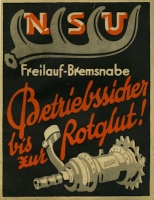NSU Freilauf-Bremsnabe Prospekt 1924