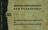 Opel Kadett Kundendienst-Scheckheft 1937/38