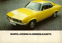 Opel Manta Ascona 16 Rekord Kadett brochure 1.1971