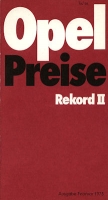 Opel Rekord D Preisliste 2.1973