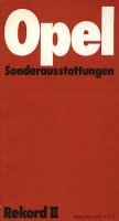 Opel Rekord D Preisliste Sonderausstattung 5.1973