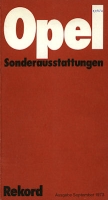 Opel Rekord D Preisliste Sonderausstattung 9.1973