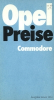 Opel Commodore Preisliste 1.1974