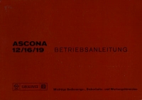 Opel Ascona 12 / 16 / 19 Bedienungsanleitung 1975