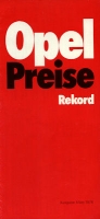 Opel Rekord D Preisliste 3.1976