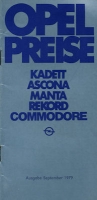 Opel Preisliste 9.1979